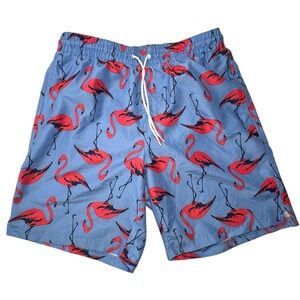 OLD NAVI Men's Blue Flamingo Swim Shorts SIZE M